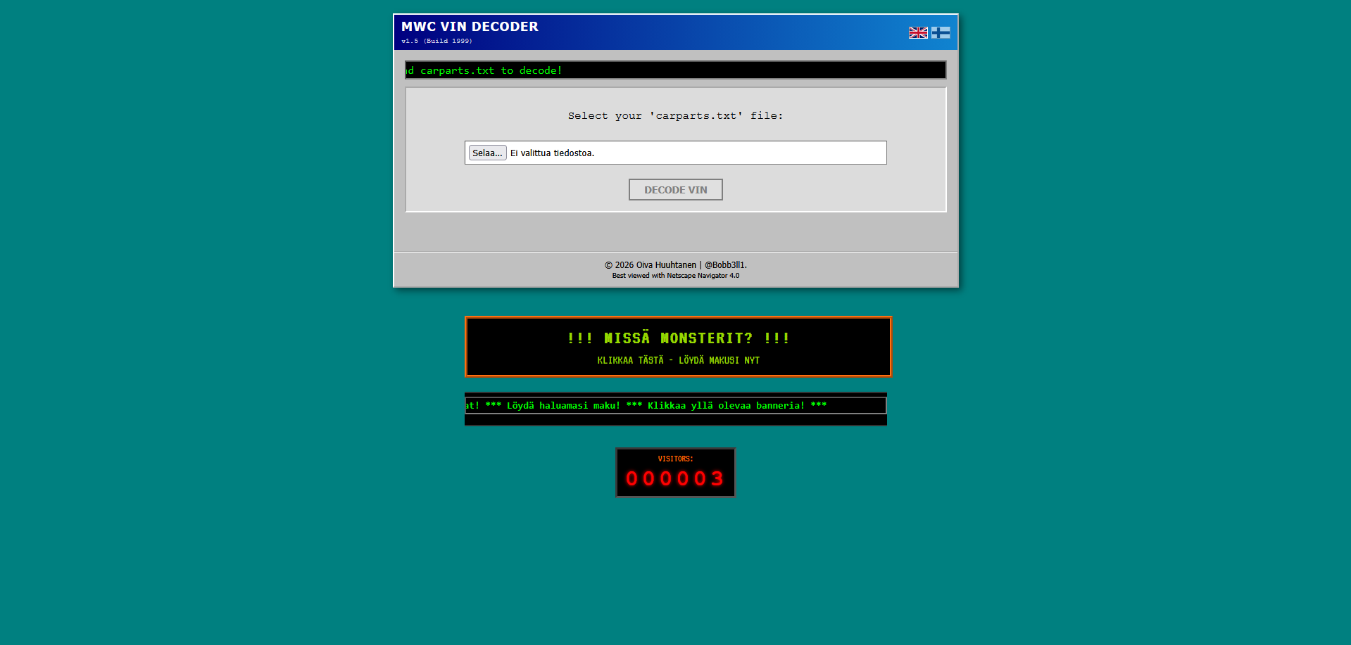 My Winter Car VIN Decoder